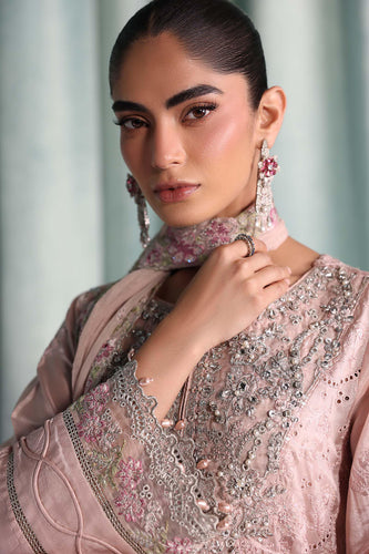 Embroidered Tissue Silk Suit for Women – Pink