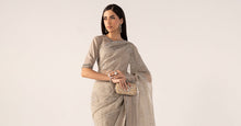 Load image into Gallery viewer, 3 Piece Embellished Chiffon Saree – Grey