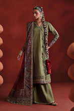 Load image into Gallery viewer, 3 Piece Embroidered Raw Silk Angrakha Suit – Green