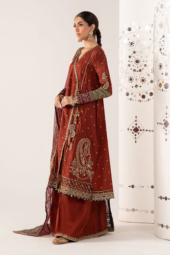 Embroidered Raw Silk Angrakha Suit for Women – Mustard
