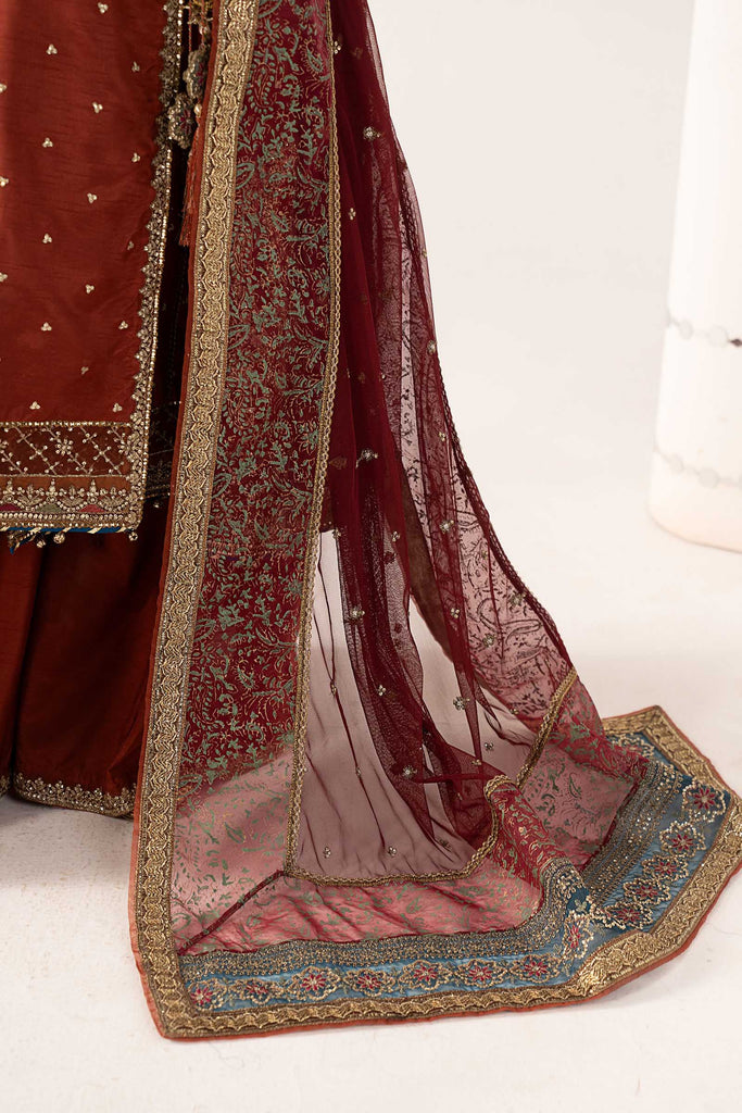 Embroidered Raw Silk Angrakha Suit for Women – Mustard