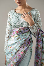 Load image into Gallery viewer, Maria.B Embellished Charmeuse Saree – Aqua