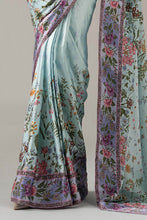 Load image into Gallery viewer, Maria.B Embellished Charmeuse Saree – Aqua