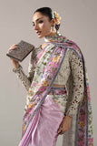 Embellished Charmeuse Saree for Women – Off White