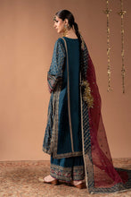 Load image into Gallery viewer, 3 Piece Block Printed Raw Silk Suit - Teal