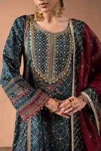 Load image into Gallery viewer, 3 Piece Block Printed Raw Silk Suit - Teal
