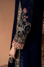 Load image into Gallery viewer, 3 Piece Embroidered Velvet Suit with Diamante Detailing - Blue
