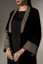 Load image into Gallery viewer, Maria.B Black Velvet 3 Piece Embroidered Suit