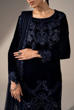 Load image into Gallery viewer, Blue Velvet 3 Piece Embroidered Suit for Women