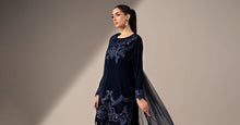 Load image into Gallery viewer, Blue Velvet 3 Piece Embroidered Suit for Women