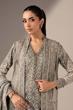 Load image into Gallery viewer, 3 Piece Embroidered Organza Gown Suit - Grey