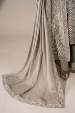 Load image into Gallery viewer, 3 Piece Embroidered Organza Gown Suit - Grey