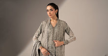Load image into Gallery viewer, 3 Piece Embroidered Organza Gown Suit - Grey