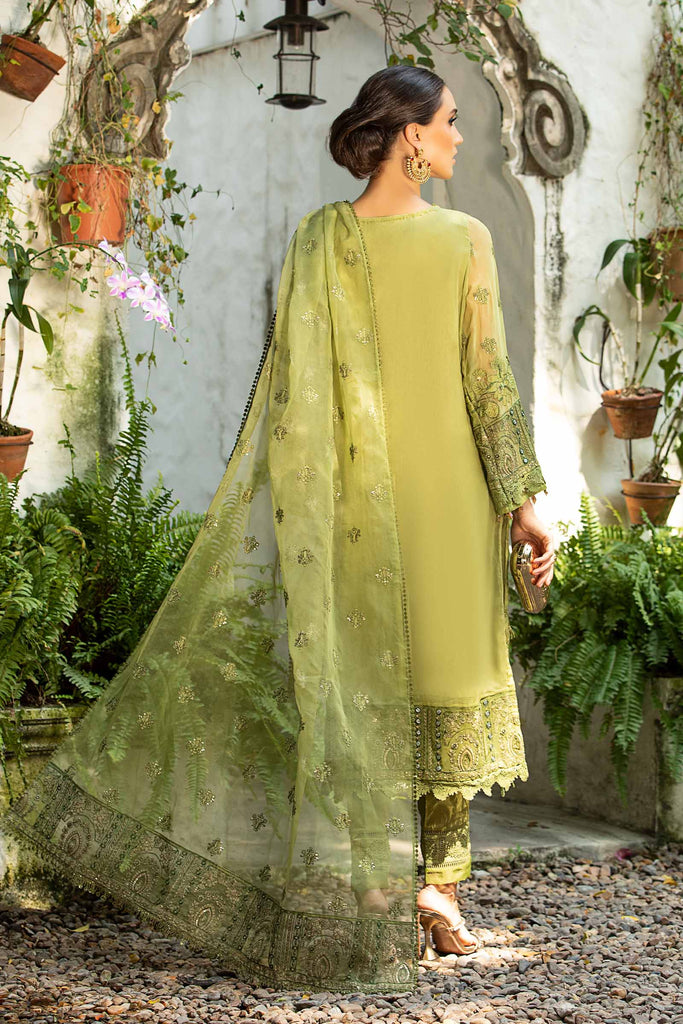 Maria.B Green 3 Piece Embroidered Chiffon Suit