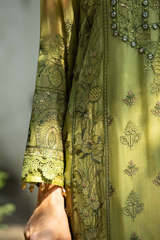 Maria.B Green 3 Piece Embroidered Chiffon Suit