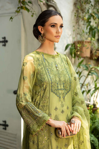 Maria.B Green 3 Piece Embroidered Chiffon Suit