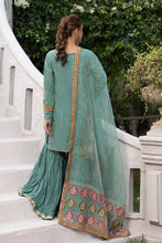 Load image into Gallery viewer, 3 Piece Embroidered Raw Silk Suit in Ferozi