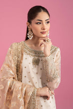 Load image into Gallery viewer, Off White Organza 3 Piece Embroidered Suit