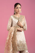 Load image into Gallery viewer, Off White Organza 3 Piece Embroidered Suit