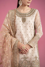 Load image into Gallery viewer, Off White Organza 3 Piece Embroidered Suit