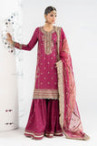 Embroidered Raw Silk Suit for Women - Pink