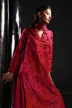 Load image into Gallery viewer, 3 Piece Tissue Silk Suit with 3D Floral Neckline - Pink