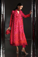 Load image into Gallery viewer, 3 Piece Tissue Silk Suit with 3D Floral Neckline - Pink