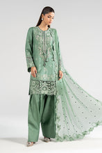 Load image into Gallery viewer, Green 3 Piece Embroidered Raw Silk Suit for Women