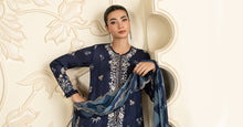 Load image into Gallery viewer, Maria.B Embroidered Tissue Silk 3 Piece Suit – Blue