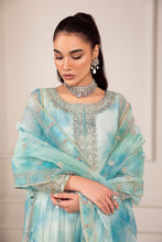 Load image into Gallery viewer, Ferozi Light Blue 3 Piece Embroidered Organza Suit