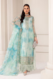 Ferozi Light Blue 3 Piece Embroidered Organza Suit