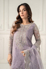 Load image into Gallery viewer, 3 Piece Embroidered Raw Silk Suit for Women - Purple