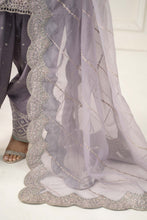 Load image into Gallery viewer, 3 Piece Embroidered Raw Silk Suit for Women - Purple