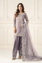 Load image into Gallery viewer, 3 Piece Embroidered Raw Silk Suit for Women - Purple
