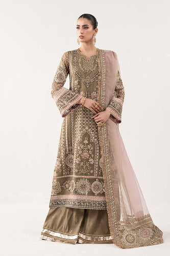Maria.B 3 Piece Embroidered Organza Suit – Coffee Brown