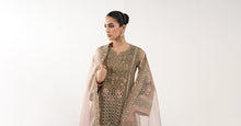Load image into Gallery viewer, Maria.B 3 Piece Embroidered Organza Suit – Coffee Brown