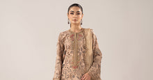 Load image into Gallery viewer, 3 Piece Schiffli Embroidered Raw Silk Suit – Beige