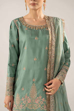 Load image into Gallery viewer, 3 Piece Embroidered Raw Silk Gharara Suit for Women – Green