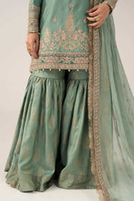 Load image into Gallery viewer, 3 Piece Embroidered Raw Silk Gharara Suit for Women – Green