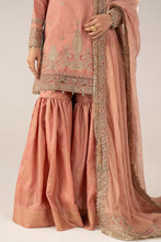 Load image into Gallery viewer, Embroidered Raw Silk Gharara Suit in Pink