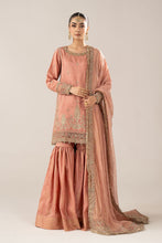 Load image into Gallery viewer, Embroidered Raw Silk Gharara Suit in Pink