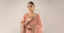 Load image into Gallery viewer, Embroidered Raw Silk Gharara Suit in Pink