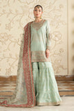 Cotton Lurex Gharara 3 Piece Suit - Sea Green