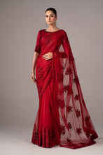 Load image into Gallery viewer, Maria.B Embroidered Chiffon Saree – Red