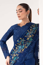 Load image into Gallery viewer, Embroidered Chiffon Saree with Organza Blouse – Blue