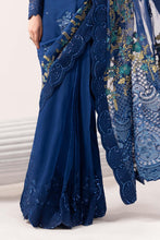 Load image into Gallery viewer, Embroidered Chiffon Saree with Organza Blouse – Blue