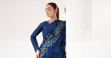 Load image into Gallery viewer, Embroidered Chiffon Saree with Organza Blouse – Blue