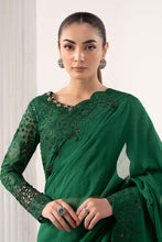 Load image into Gallery viewer, Embroidered Chiffon Saree with Blouse and Petticoat - Green