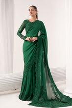 Load image into Gallery viewer, Embroidered Chiffon Saree with Blouse and Petticoat - Green