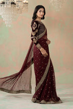 Load image into Gallery viewer, Maroon Embroidered Net Saree